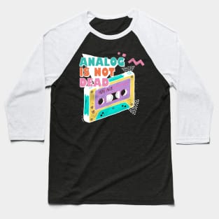 Analog is Not Dead Cassette Tape Graphic Baseball T-Shirt